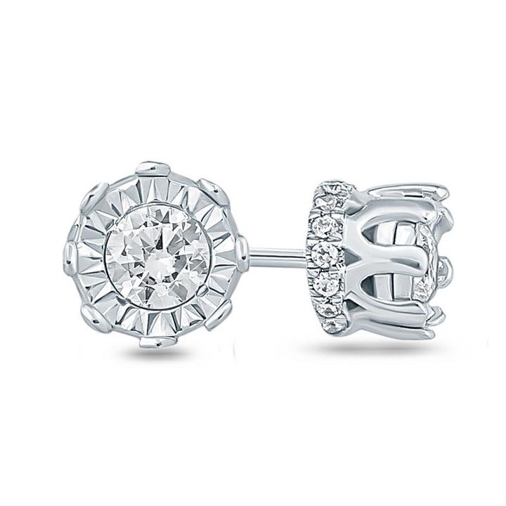 1/4 Ct. T.w. White Diamond 10k Gold 5.5mm Stud Earrings