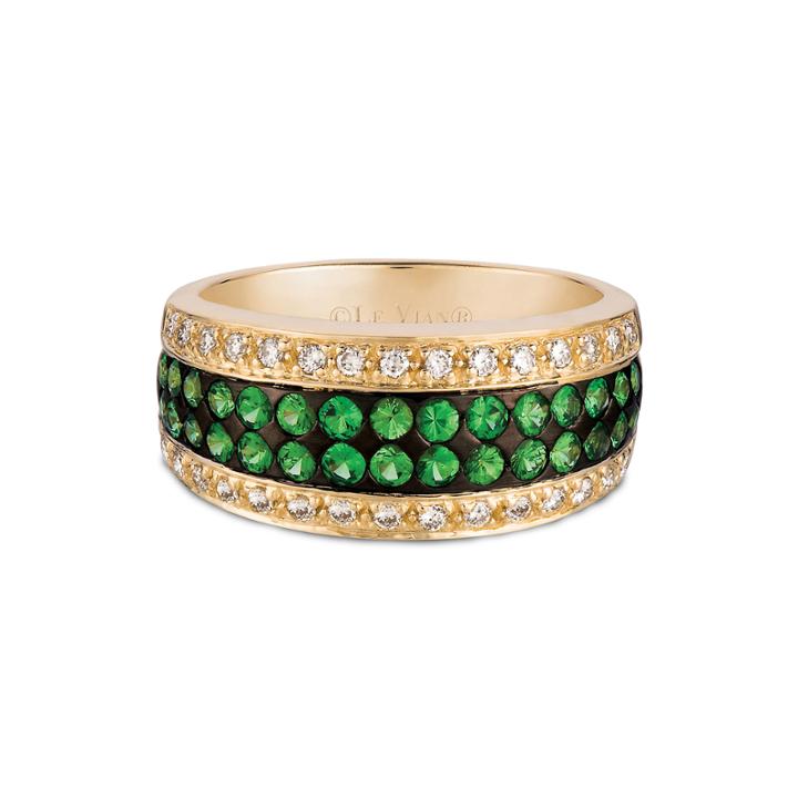 Limited Quantities Grand Sample Sale By Le Vian Forest Green Tsavorite & 1/4 Ct. T.w. Vanilla Diamonds 14k Honey Gold Ring