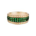 Limited Quantities Grand Sample Sale By Le Vian Forest Green Tsavorite & 1/4 Ct. T.w. Vanilla Diamonds 14k Honey Gold Ring