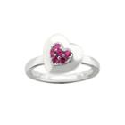 Personally Stackable Lab-created Ruby Heart Ring