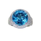Limited Quantities Genuine Blue Topaz And 1/3 Ct. T.w. Diamond Sterling Silver Ring