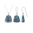 Womens 2-pc. Green Turquoise Sterling Silver Jewelry Set