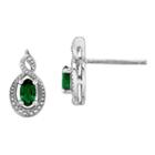 Diamond Accent Lab Created Green Emerald 13mm Stud Earrings