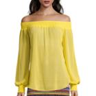 Bisou Bisou Long-sleeve Off-the-shoulder Smocked Top