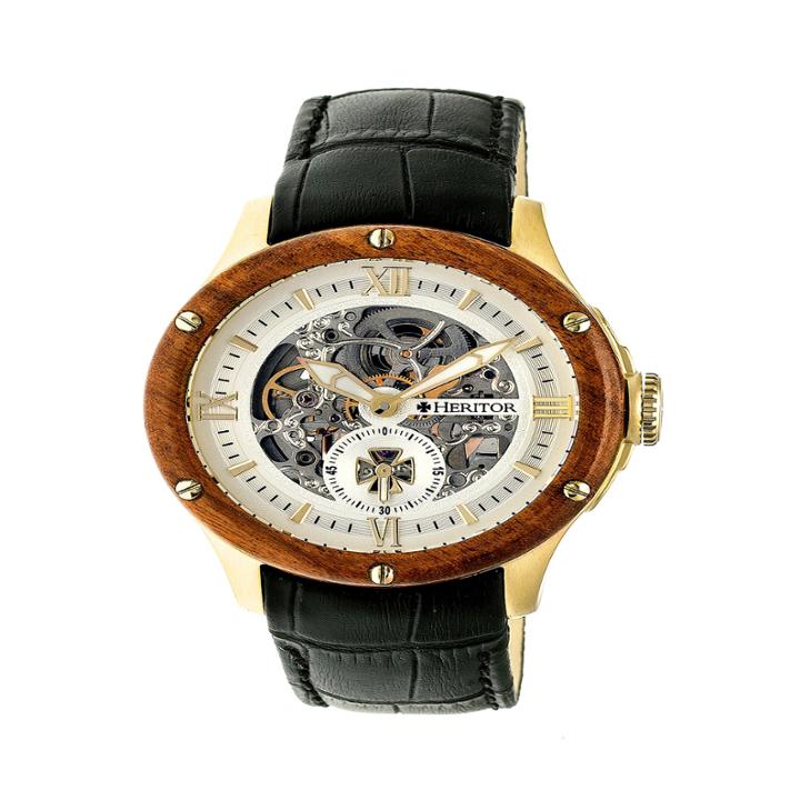 Heritor Mens Black Strap Watch-herhr3903