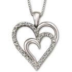 1/10 Ct. T.w. Diamond Heart Pendant Necklace Sterling Silver
