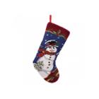 Glitzhome Snowman Hooked Christmas Stocking