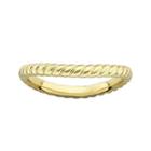 Personally Stackable 18k Yellow Gold Over Sterling Silver Twisted Wave Ring
