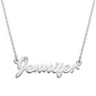 Personalized Womens White Cubic Zirconia Sterling Silver Pendant Necklace