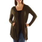 24/7 Comfort Apparel Women's 2-pocket Hooded Shrug