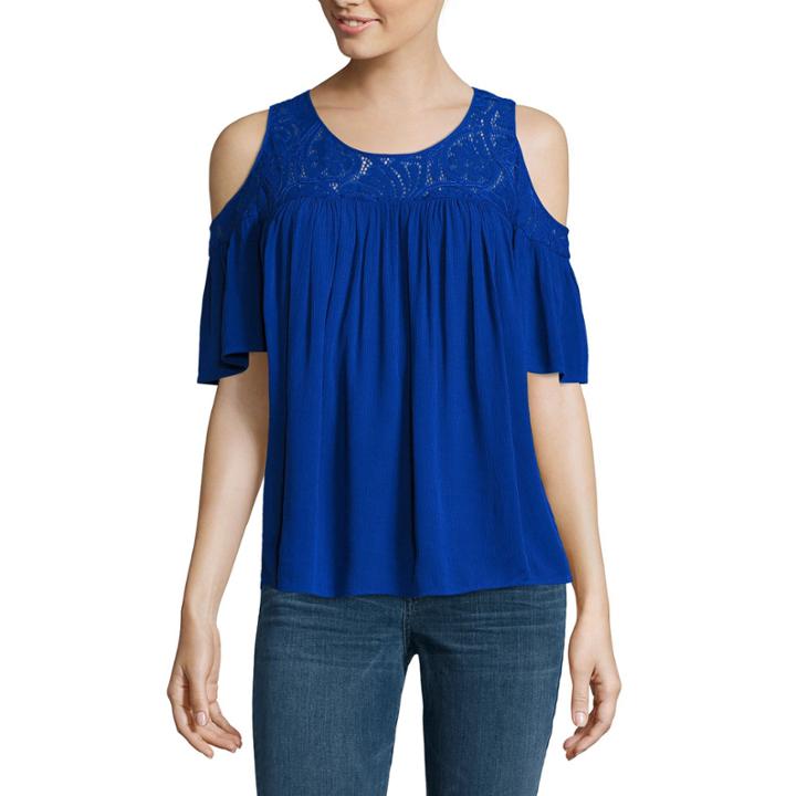 A.n.a Short Sleeve Woven Blouse