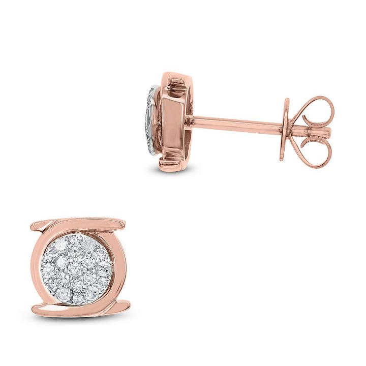 1/5 Ct. T.w. White Diamond 14k Rose Gold 7.8mm Stud Earrings