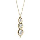 Diamond Blossom 1/5 Ct. T.w. Diamond 10k Yellow Gold Drop Pendant Necklace