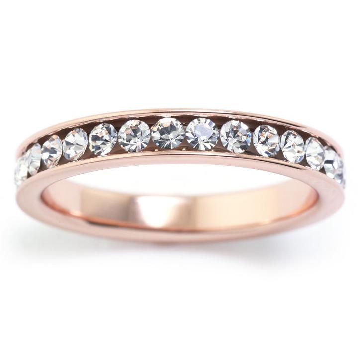 Sparkle Allure Crystal Womens Clear 14k Gold Over Brass Eternity Band