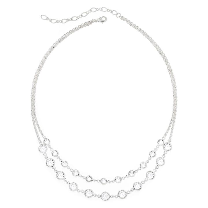 Vieste Glass Stone 2-row Necklace
