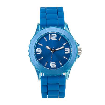 Womens Sunray Dial Silicone Strap Watch