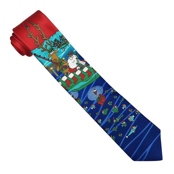 Hallmark Fishing Santa Tie