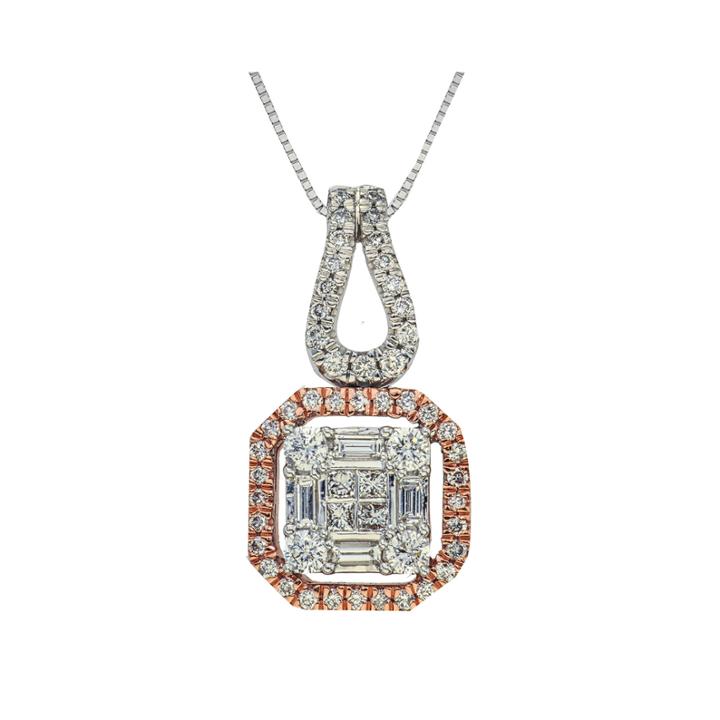 3/4 Ct. T.w. Diamond 14k Two-tone Gold Pendant Necklace