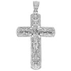 Sterling Silver Ornate Crucifix Charm Pendant