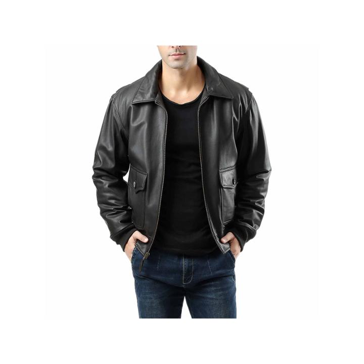 G 2 Goatskin Leather Bomber Jacket Tall