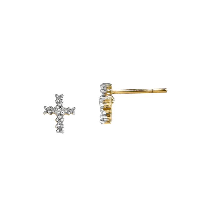 Diamond Accent 14k White Gold Cross Earrings