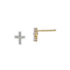 Diamond Accent 14k White Gold Cross Earrings