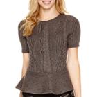 Worthington Short-sleeve Peplum Sweater - Tall
