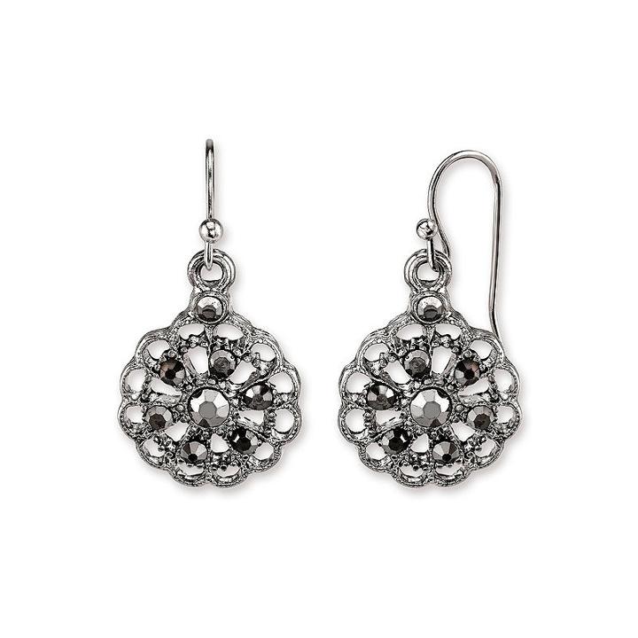 1928 Vintage Inspirations Gray Brass Drop Earrings