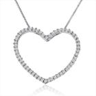 Womens 1/2 Ct. T.w. Genuine White Diamond Heart Pendant Necklace