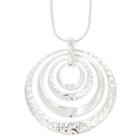 Liz Claiborne Hammered Orbital Silver -tone Necklace