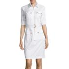 Sharagano Short Sleeve Cargo Pocket Shirtdress