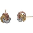 10k Tri-tone Gold Love Knot Earrings