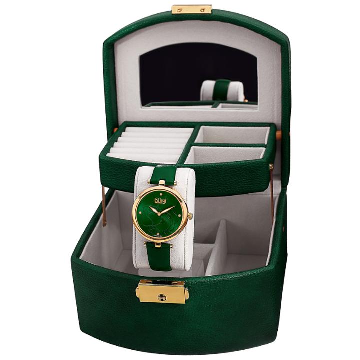 Burgi Womens Green Strap Watch-b-157gn-bx