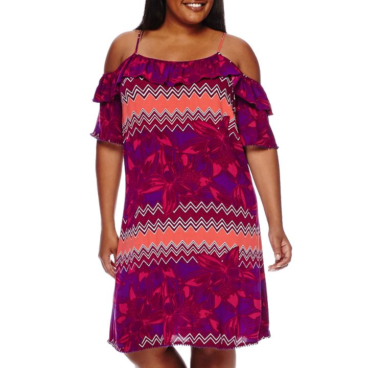 Stylus&trade; Cold-shoulder Flutter-sleeve Tunic Dress