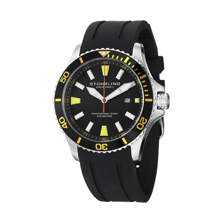 Stuhrling Mens Black Strap Watch-sp14321