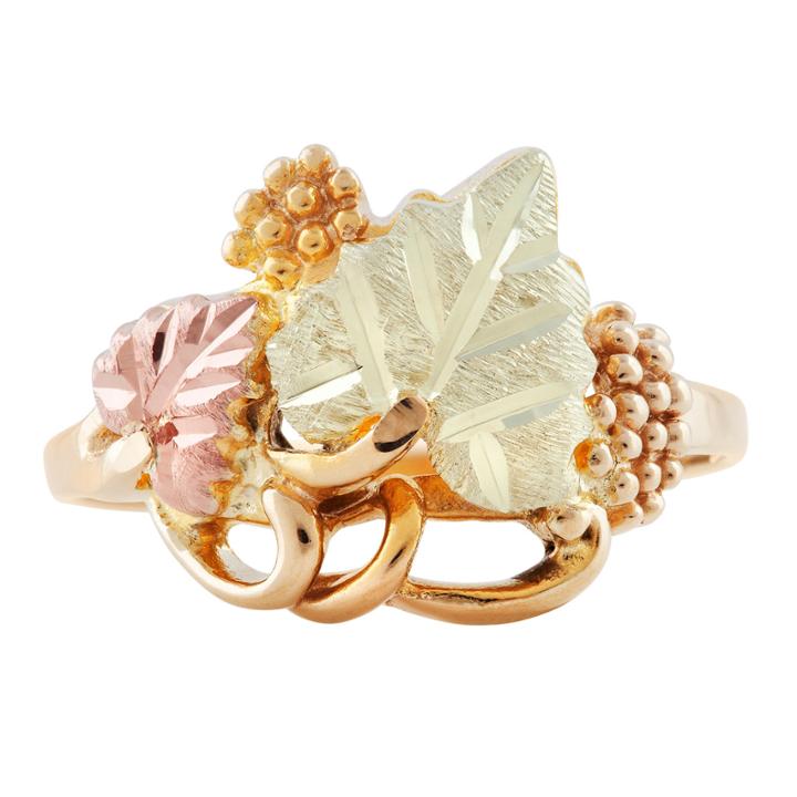 Landstroms Black Hills Gold Womens 10k Gold & Sterling Silver Cocktail Ring