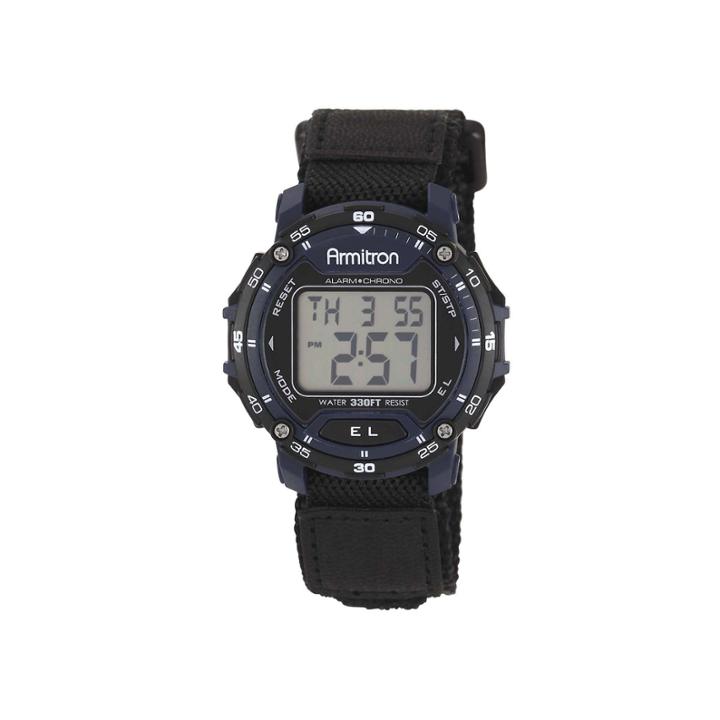 Armitron Pro-sport Mens Blue Nylon Fast Strap Chronograph Sport Watch 40/8291bluj