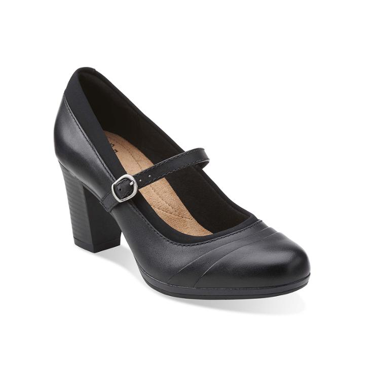 Clarks Brynn Ivy Leather Pumps
