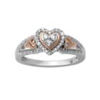 Hallmark Diamonds Womens 1/4 Ct. T.w. White Diamond Sterling Silver & 14k Rose Gold Over Silver Cocktail Ring