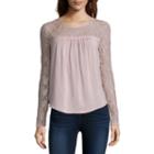 Arizona Long Sleeve Rayon Blouse-juniors