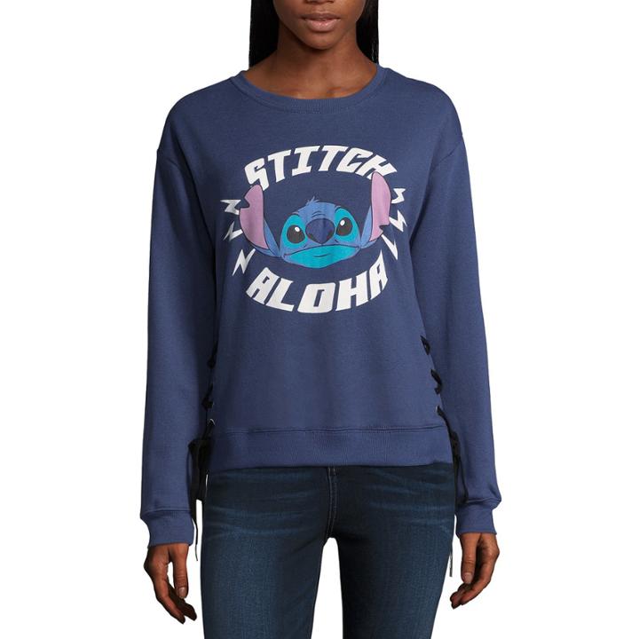 Long Sleeve Side Lace Up Sweatshirt-juniors