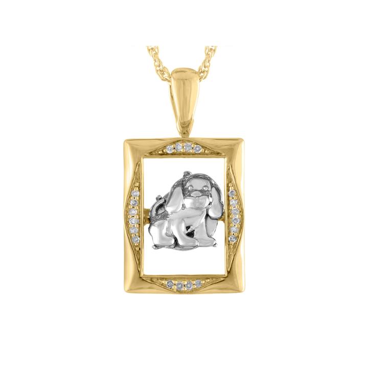 Love In Motion Diamond Accent 18k Yellow Gold Over Silver Dog Pendant Necklace