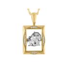 Love In Motion Diamond Accent 18k Yellow Gold Over Silver Dog Pendant Necklace
