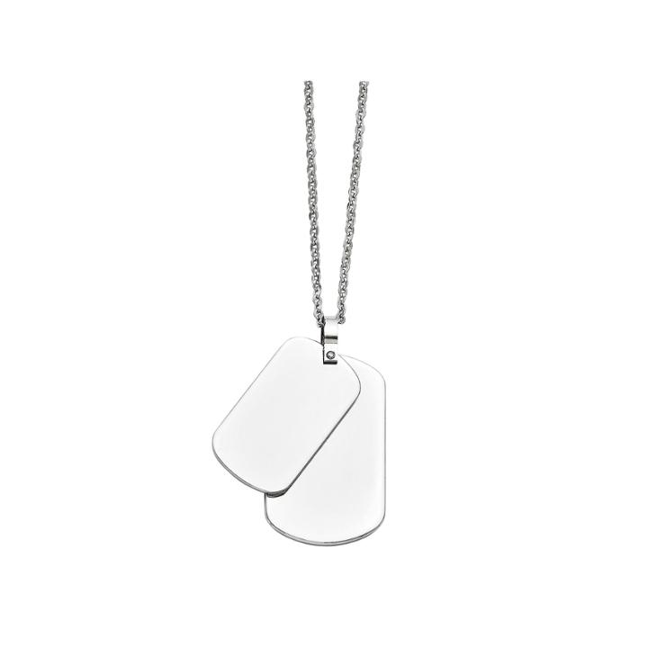 Mens Stainless Steel Double Dog Tag Pendant