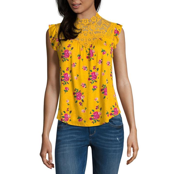 Self Esteem Sleeveless Jersey Dress Shirt-juniors