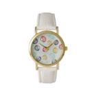 Olivia Pratt Womens Colored Shell Dial White Leather Watch 14841white