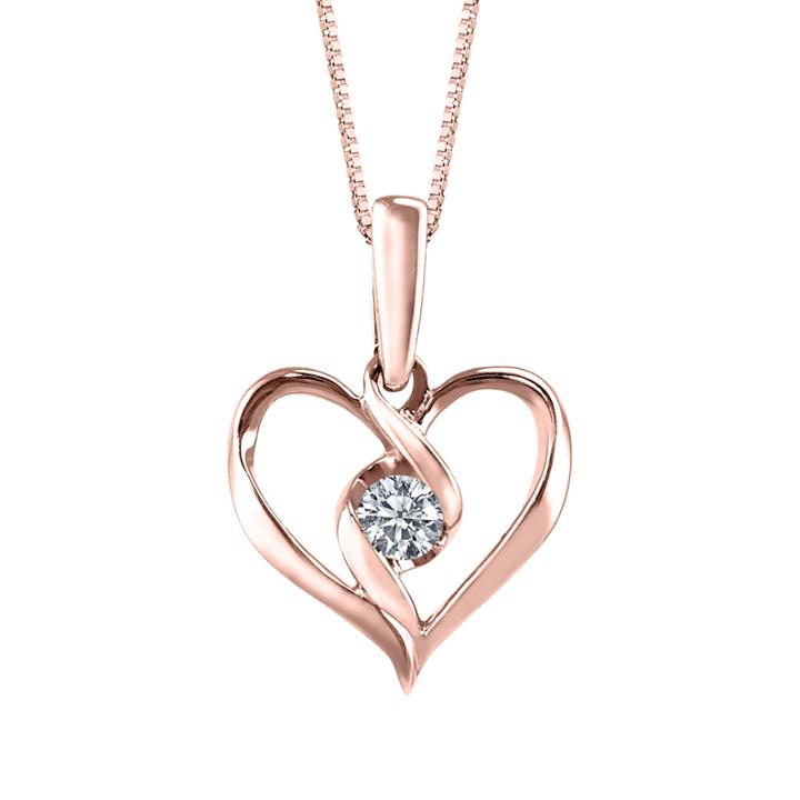 Sirena Womens Diamond Accent White Diamond 10k Gold Pendant Necklace