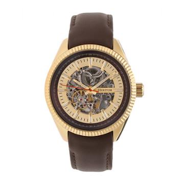 Heritor Unisex Brown Strap Watch-herhr6603