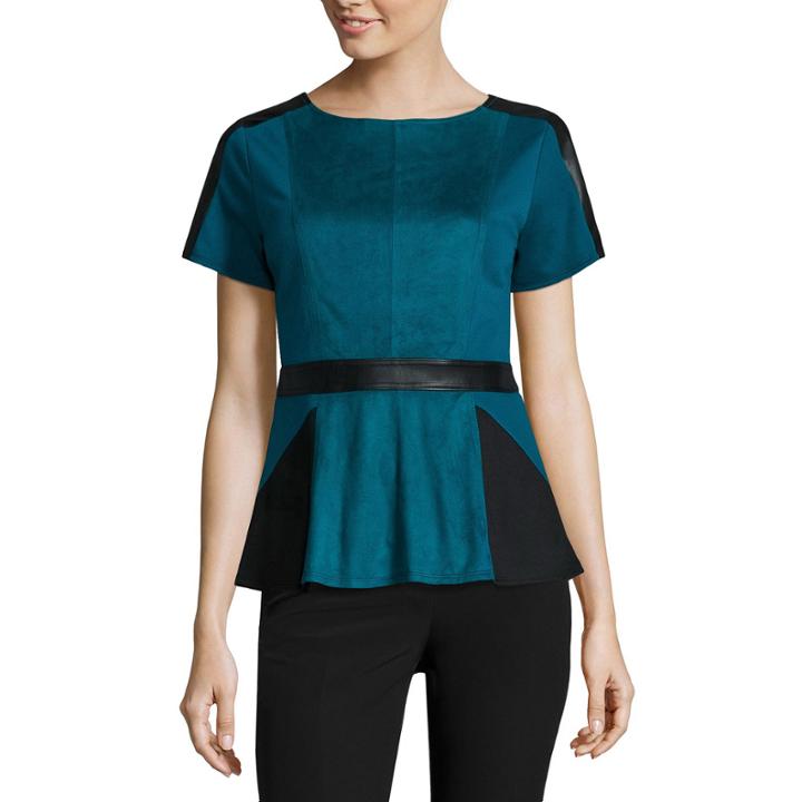 Worthington Short Sleeve Peplum Top