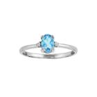 Genuine Swiss Blue Topaz Diamond-accent 14k White Gold Ring